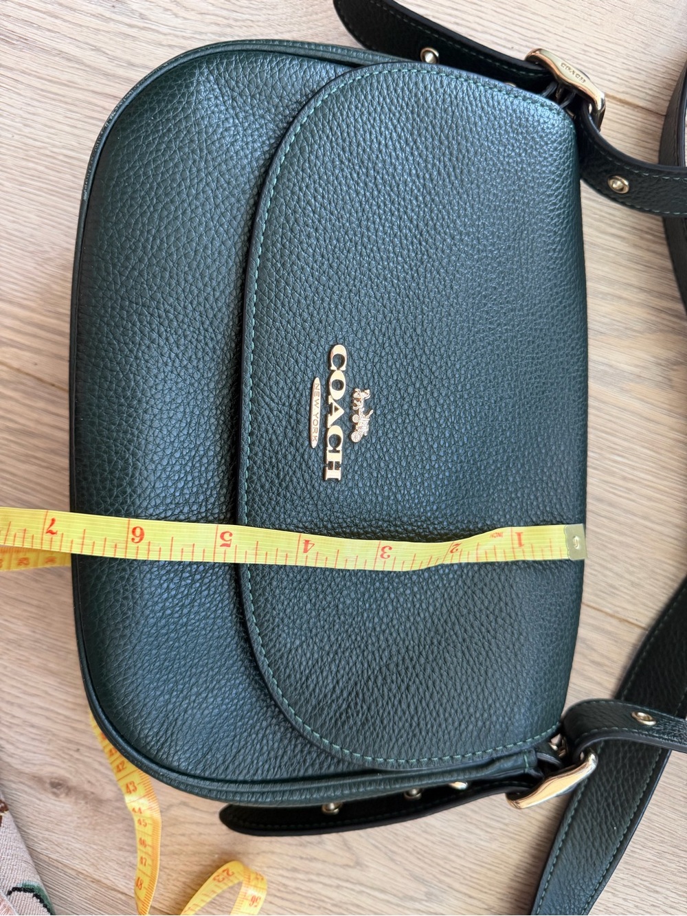 Coach Pebbled Leather Crossbody Bag | Forest Green|Gold Hardware|Excellent Condi - Picture 10 of 15